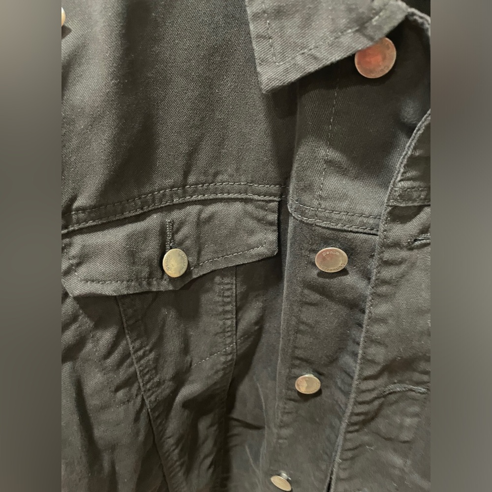 Red Label Large Black Jean Jacket Men’s Button Up Denim By Patrol Jacket New - Picture 4 of 13
